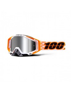 OCULOS 100% RACECRAFT PLUS ILUMINA - BRANCO / LARANJA